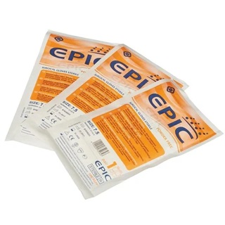 Перчатки латексные Стерильные неопудр-ые EPIC, 1 пара, Хелиомед